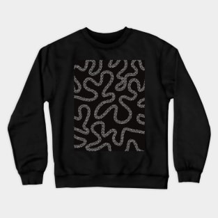 Curvy funny dotted line building  up the abstract pattern in black and white with some effect color Crewneck Sweatshirt